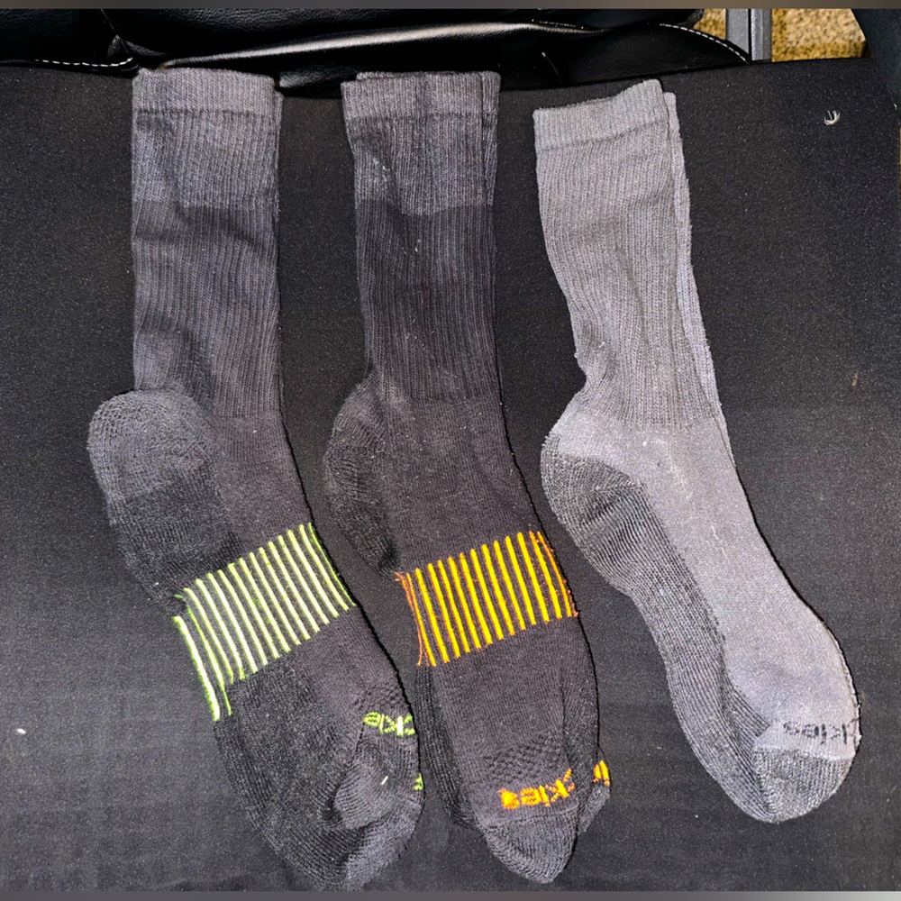 3 PAIRS OF DICKIES Men's Black, Green, Orange, Grey Athletic Socks